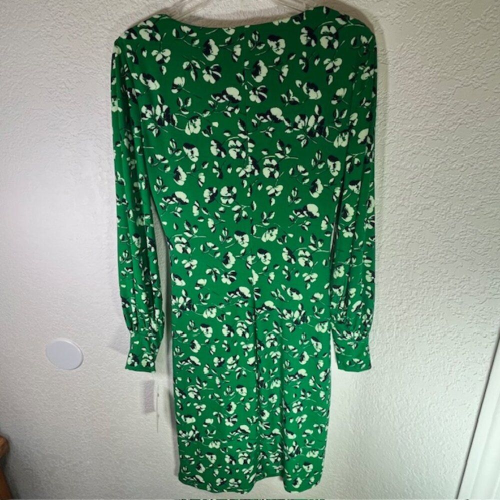 Lauren Ralph Lauren New w/ Tags Green, Black & White Shirred Wrap Dress- Size 2 - Picture 11 of 11